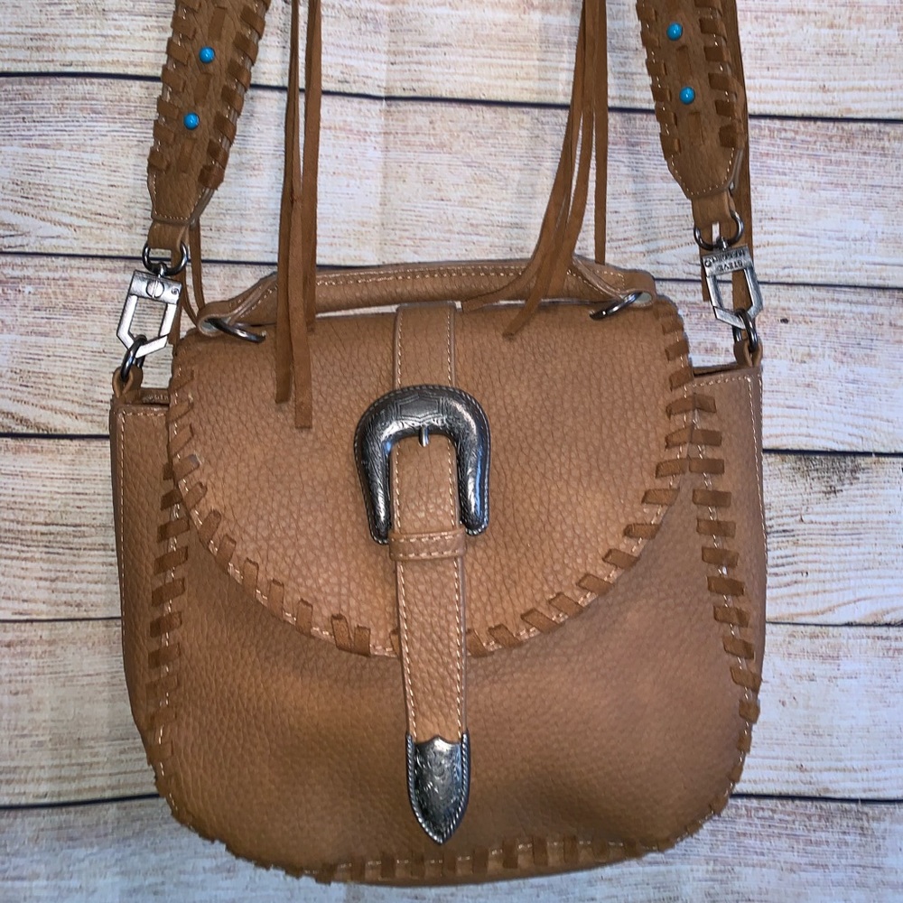 Steve Madden Western Turquoise Tan Crossbody Bag